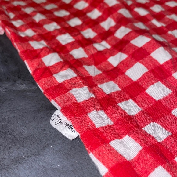 6m Gigi and Max Bamboo Red White Plaid Unisex Christmas Zipper Footie - Picture 8 of 11